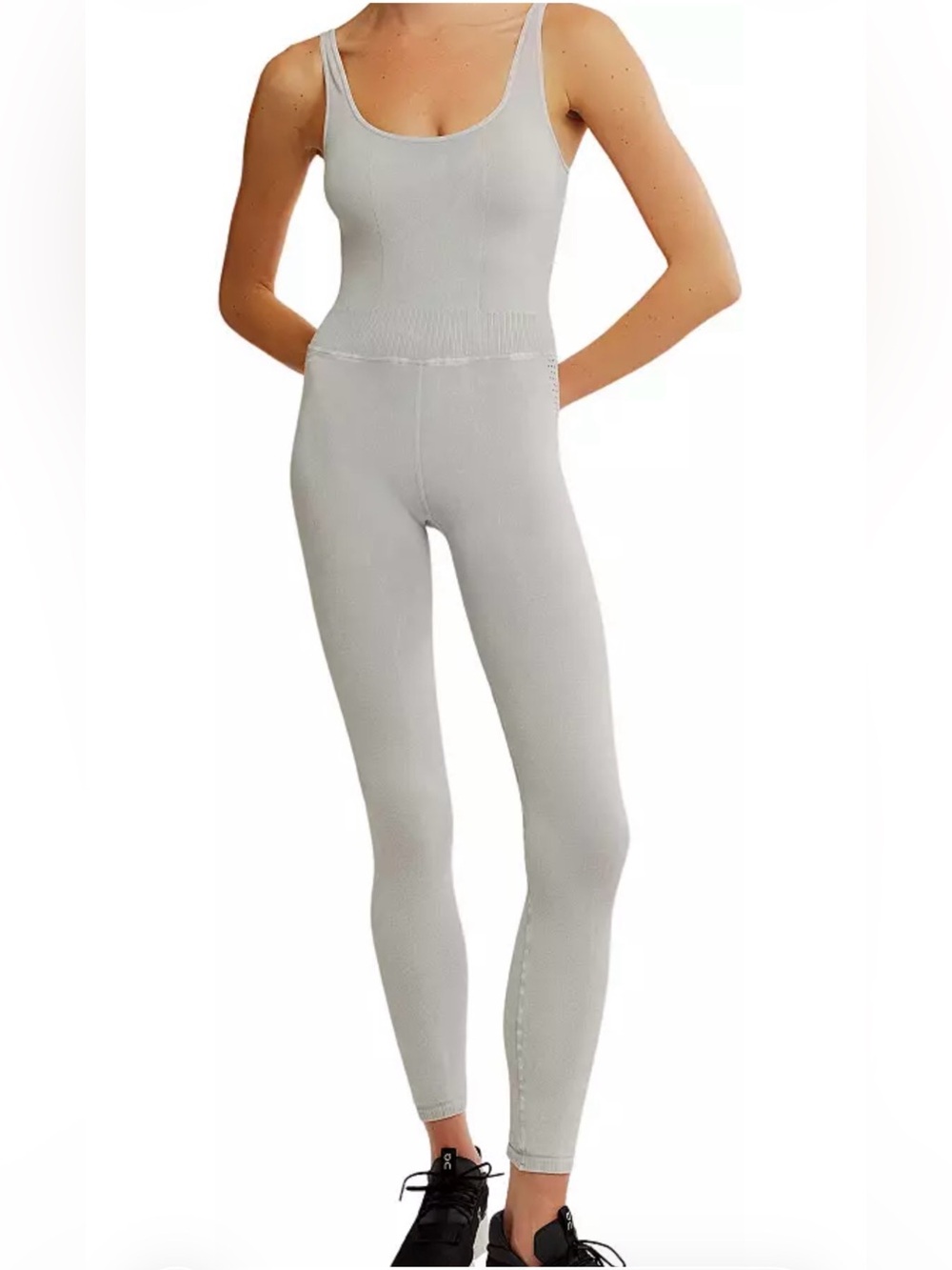 Free People Movement Good Karma Onesie Vintage Ice Gray XS/S Seamless